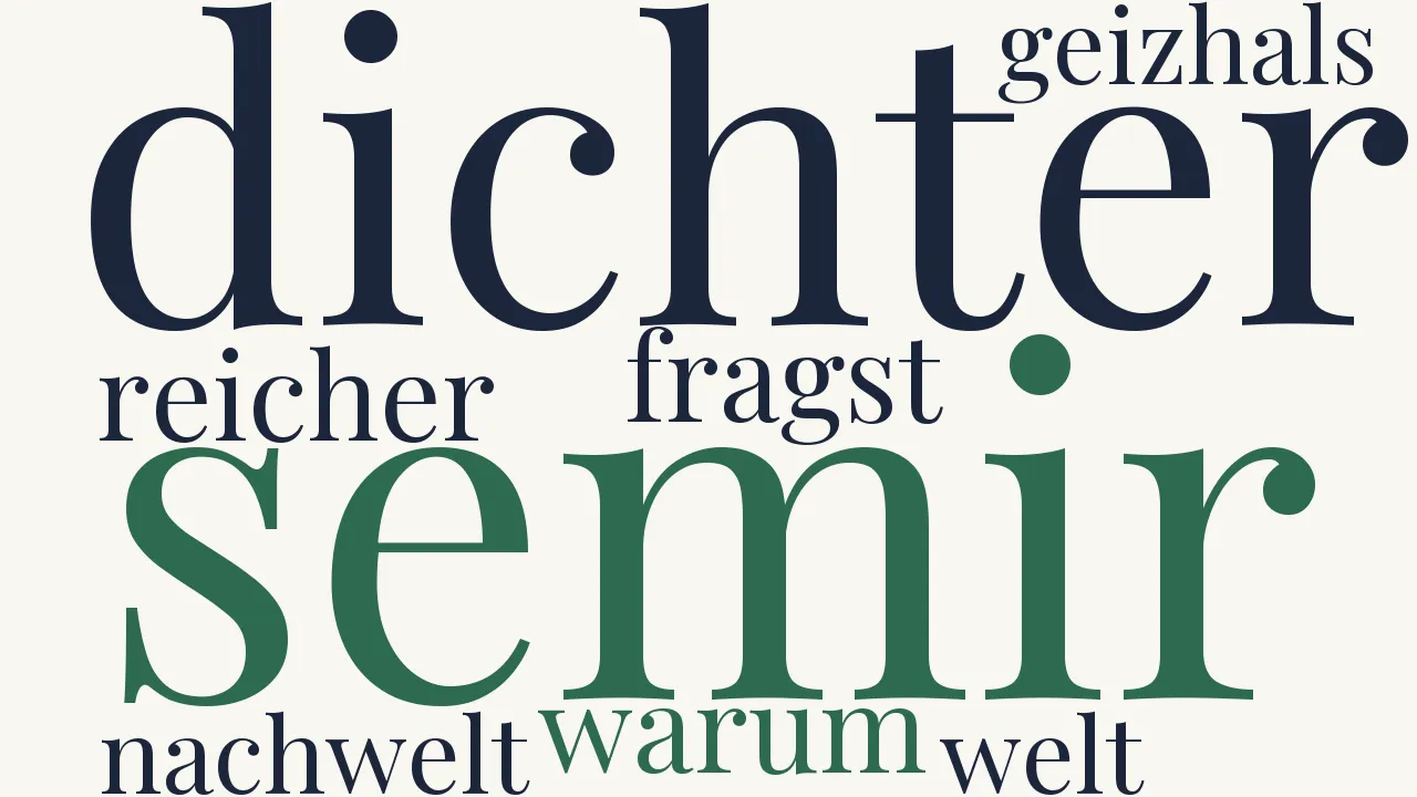 Wortwolke zu Der geizige Dichter