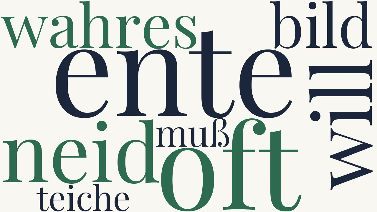 Wortwolke zu Die Ente