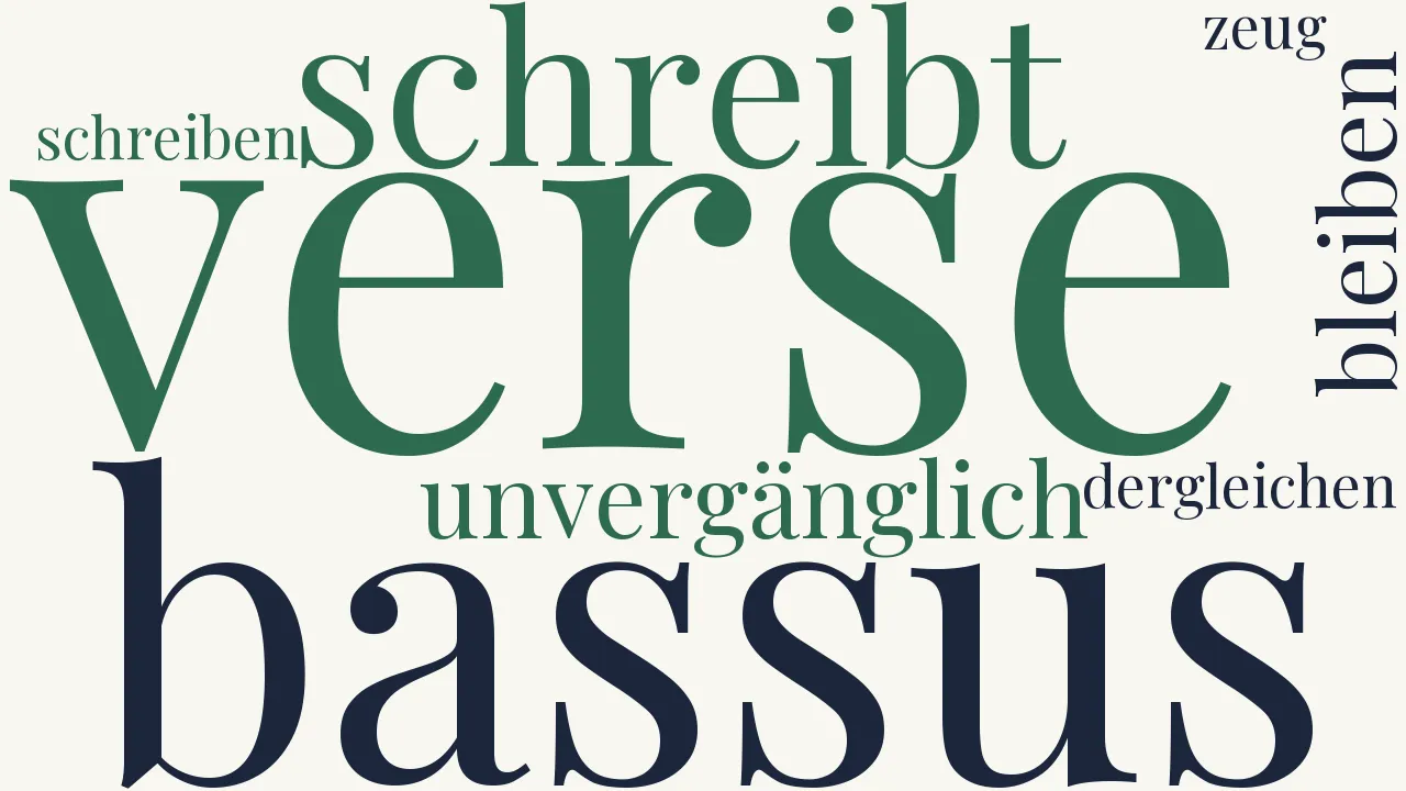 Wortwolke zu Die Ewigkeit gewisser Gedichte