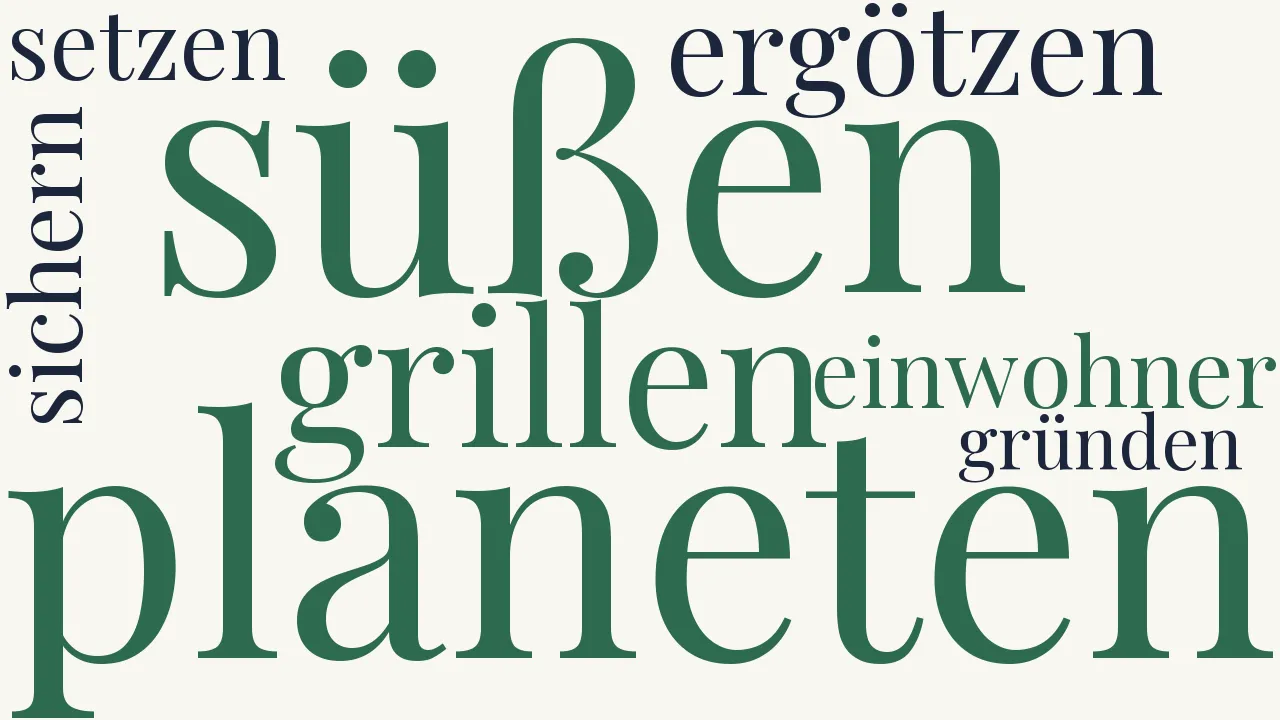 Wortwolke zu Die Planetenbewohner