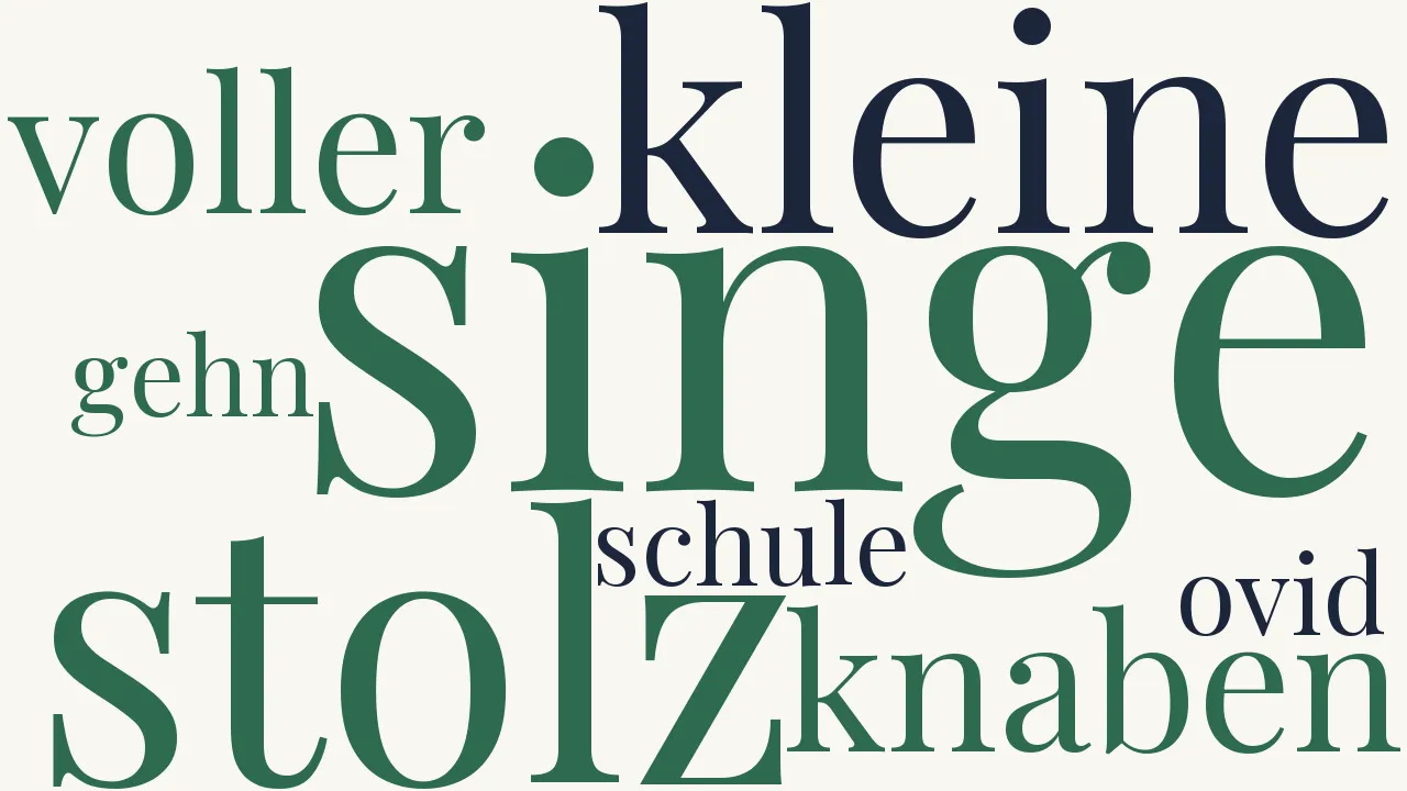Wortwolke zu Für wen ich singe