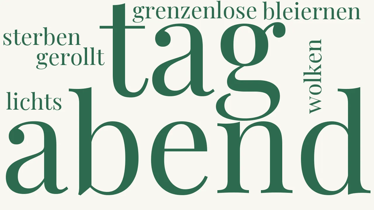 Wortwolke zu Abend