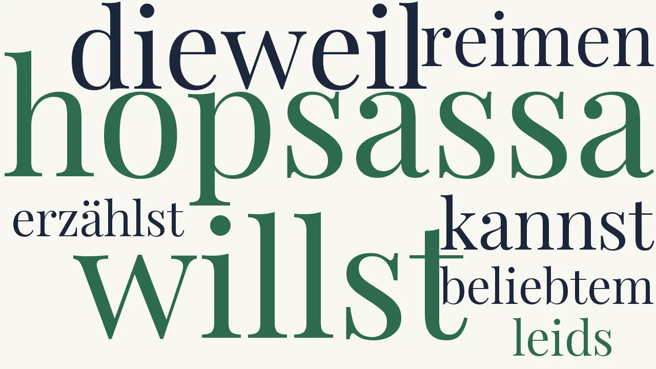 Wortwolke zu Das Hopsassa