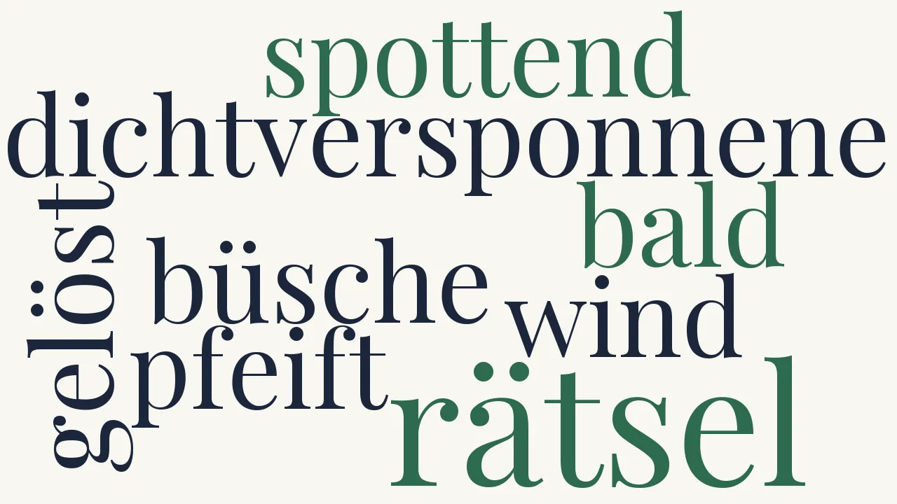 Wortwolke zu Liebesbüsche