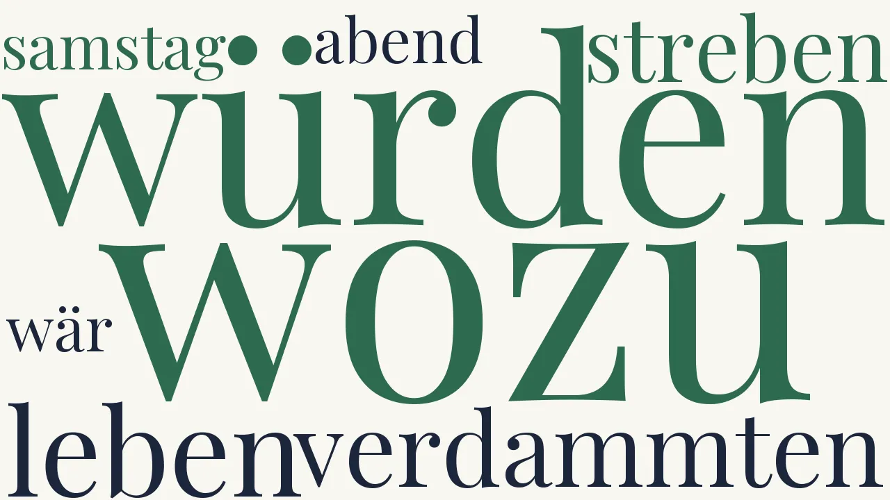 Wortwolke zu Samstag-Abend