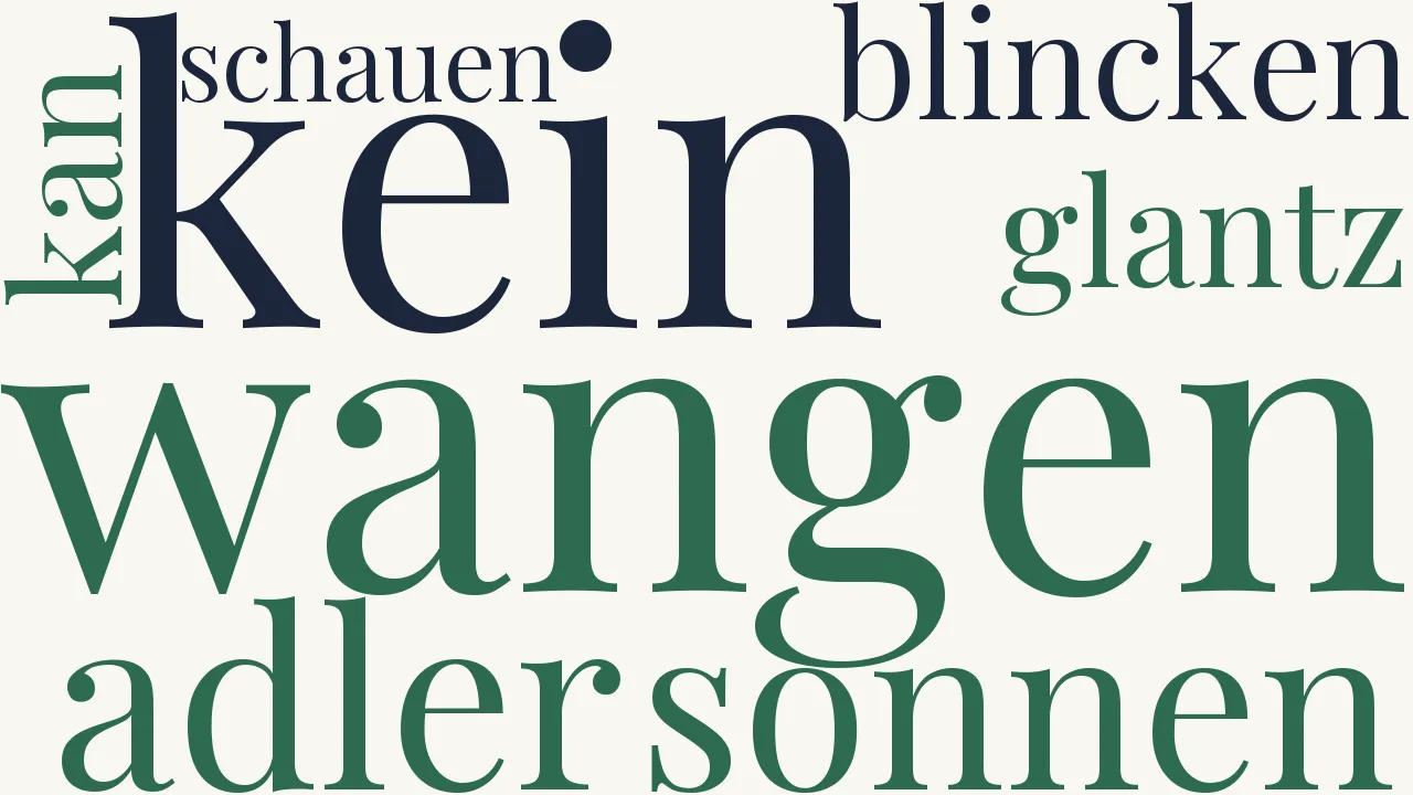 Wortwolke zu An ihre Augen