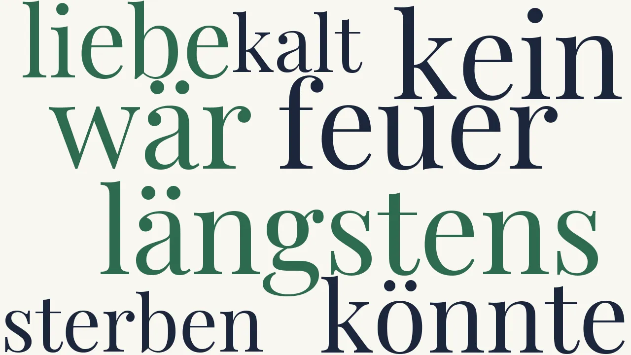 Wortwolke zu Könnte man für Liebe sterben