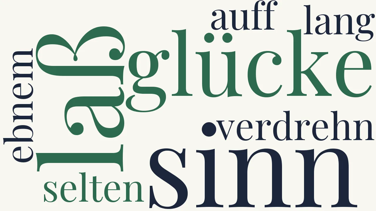 Wortwolke zu Laß deinen Sinn das Glücke nicht verdrehn