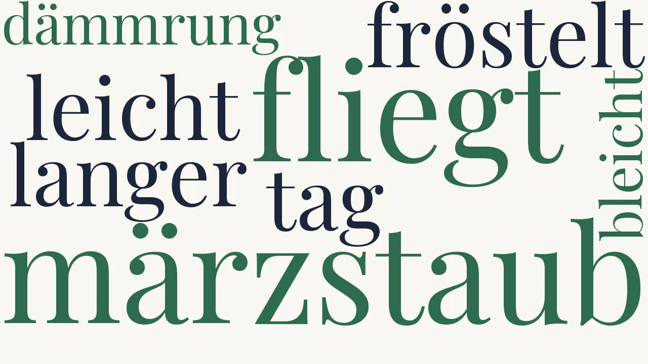 Wortwolke zu Vorfrühling