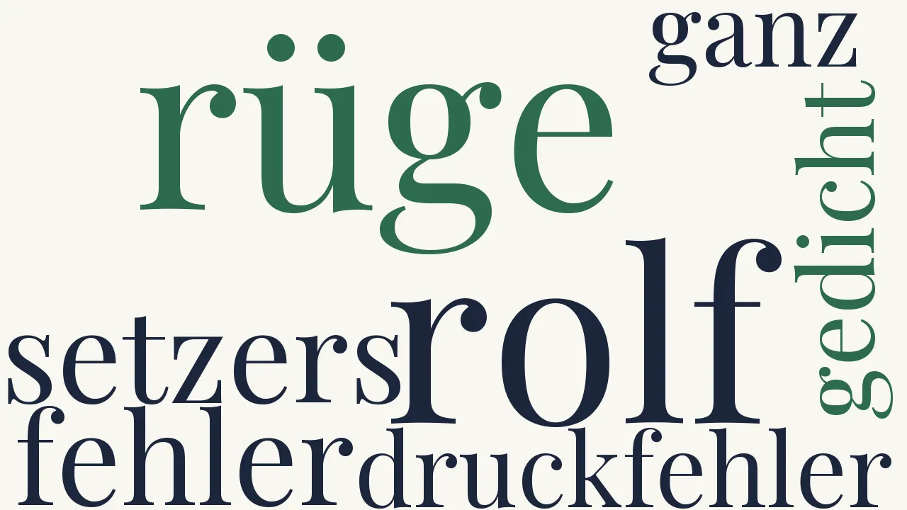 Wortwolke zu Druckfehler
