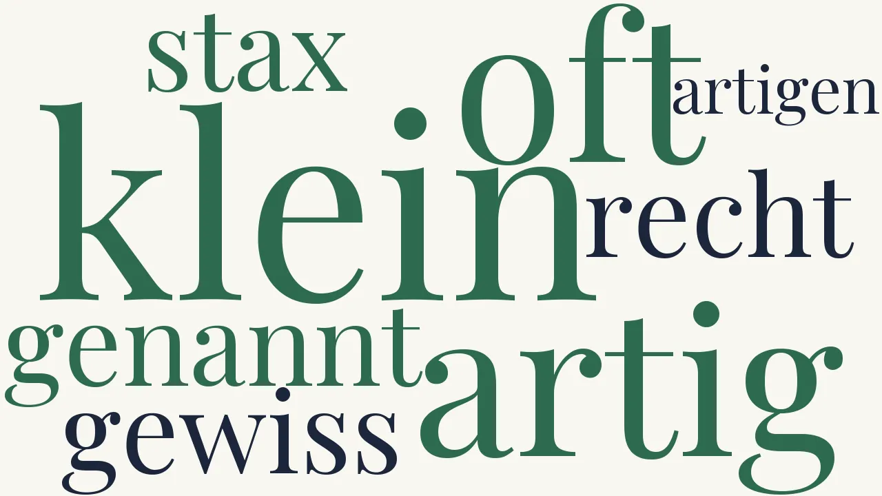 Wortwolke zu Klein und artig