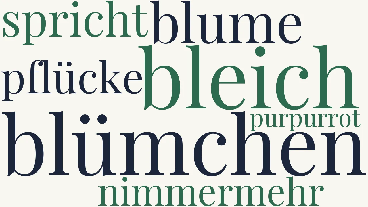 Wortwolke zu Die weisse Blume