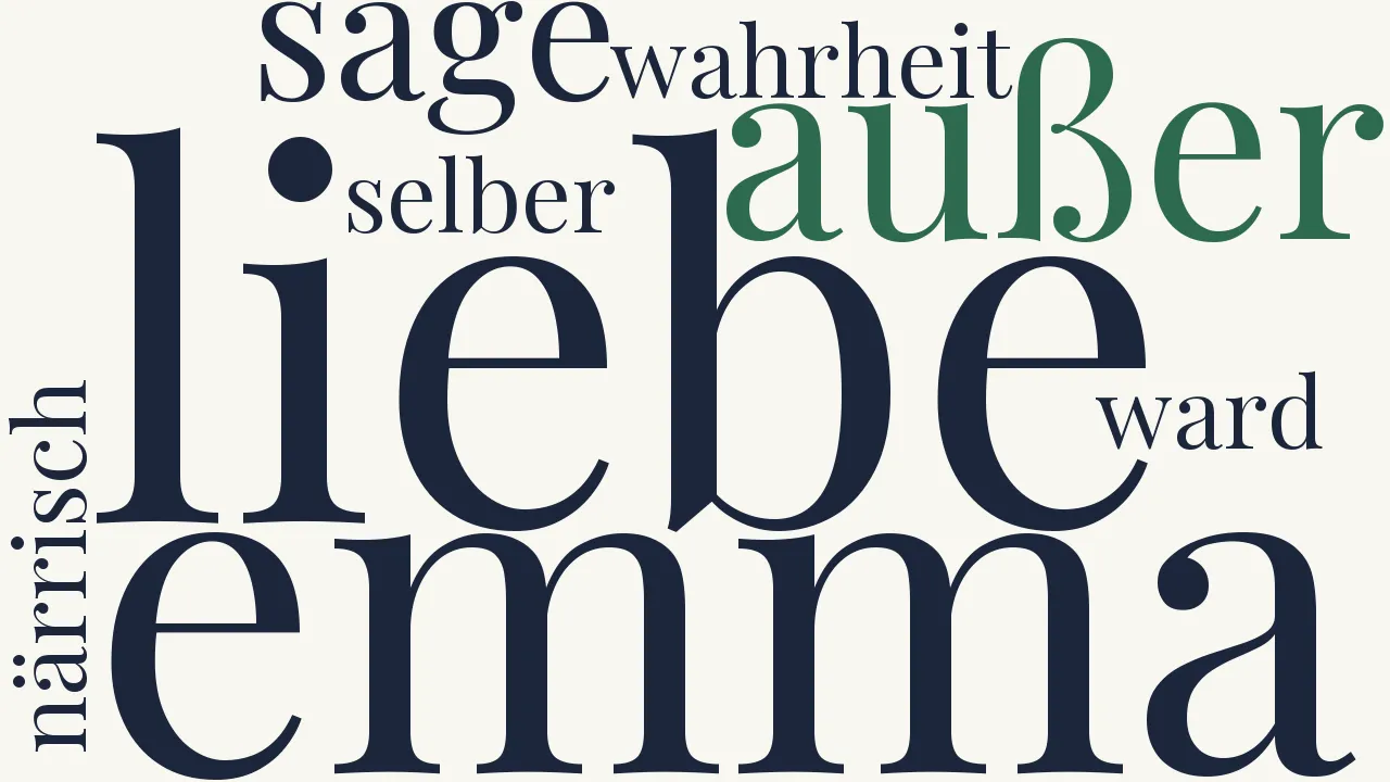 Wortwolke zu Emma, sage mir die Wahrheit