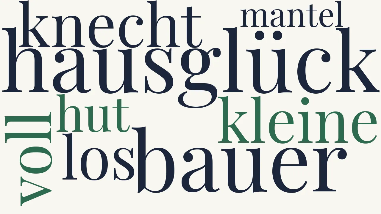 Wortwolke zu Hausglück