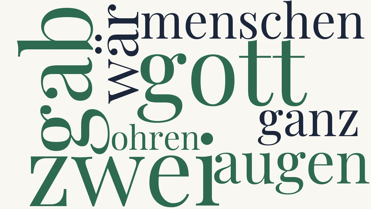 Wortwolke zu Gott gab uns nur einen Mund
