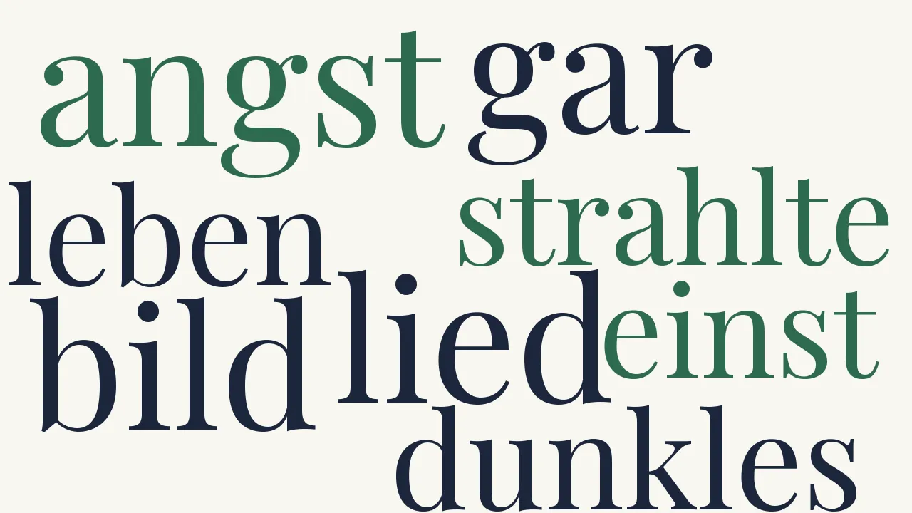 Wortwolke zu In mein gar zu dunkles Leben