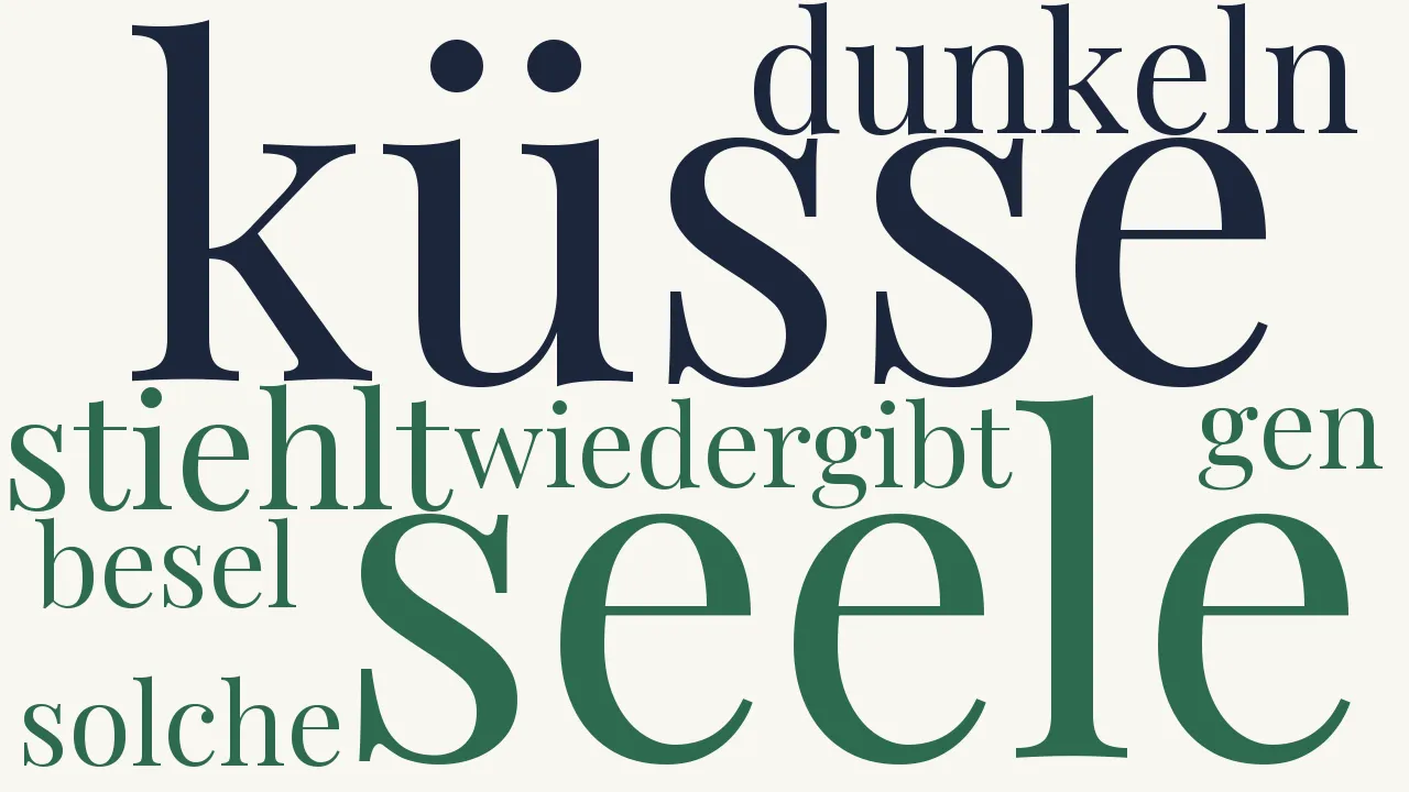 Wortwolke zu Küsse, die man stiehlt im Dunkeln