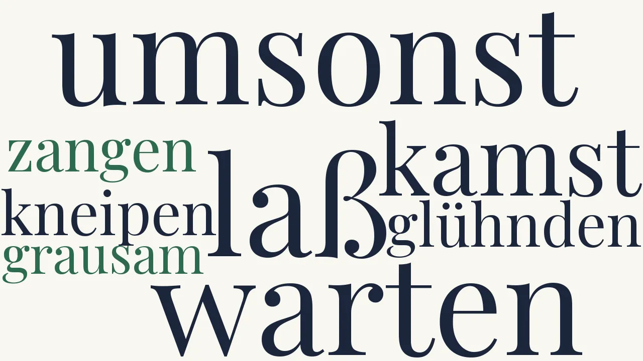 Wortwolke zu Laß mich mit glühnden Zangen kneipen