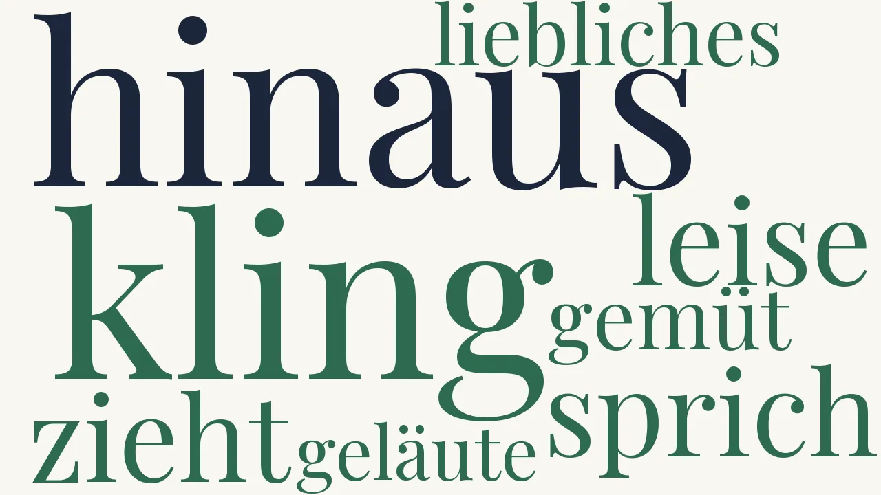 Wortwolke zu Leise zieht durch mein Gemüt