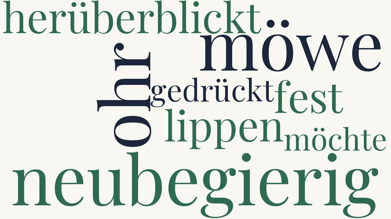 Wortwolke zu Wie neubegierig die Möwe
