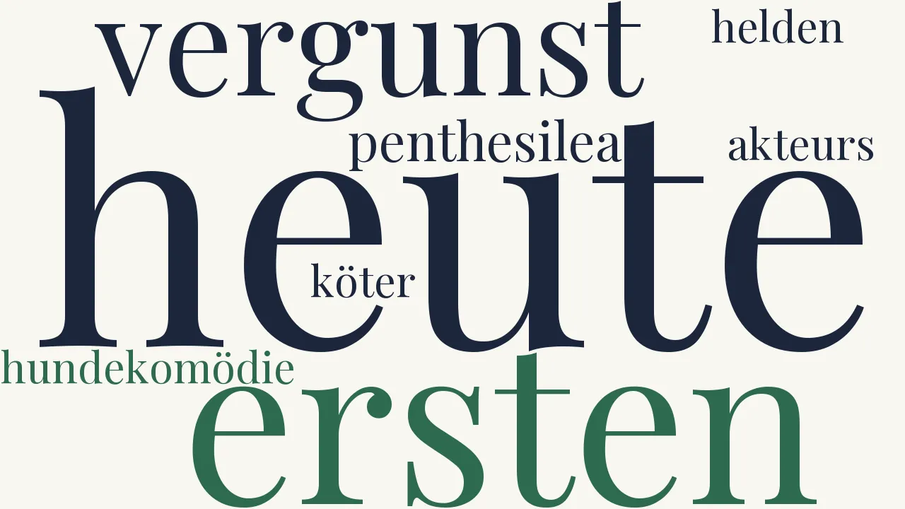Wortwolke zu Komödienzettel