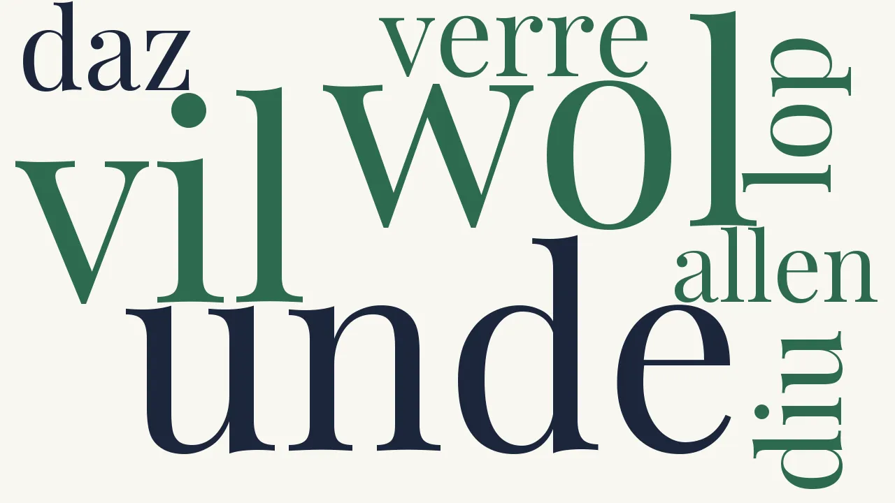 Wortwolke zu I.   Si ist ze allen êren