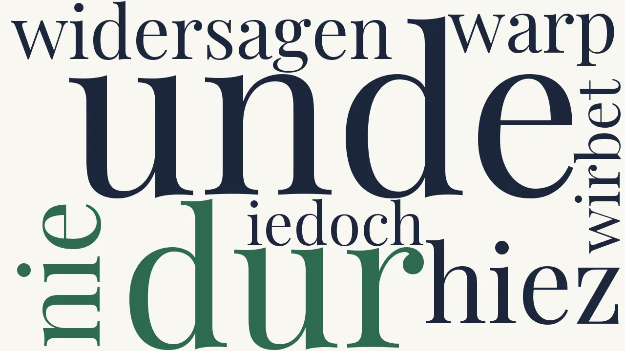 Wortwolke zu IX.   Sîn hiez mir nie widersagen