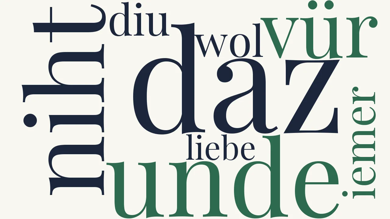 Wortwolke zu XI b.   Ich iemer der ander