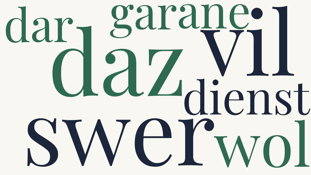 Wortwolke zu XV. Ez tuot vil wê