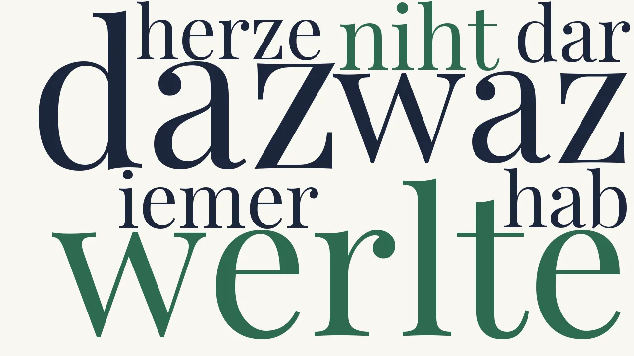 Wortwolke zu XXI.   Ob ich dir vor allen wîben