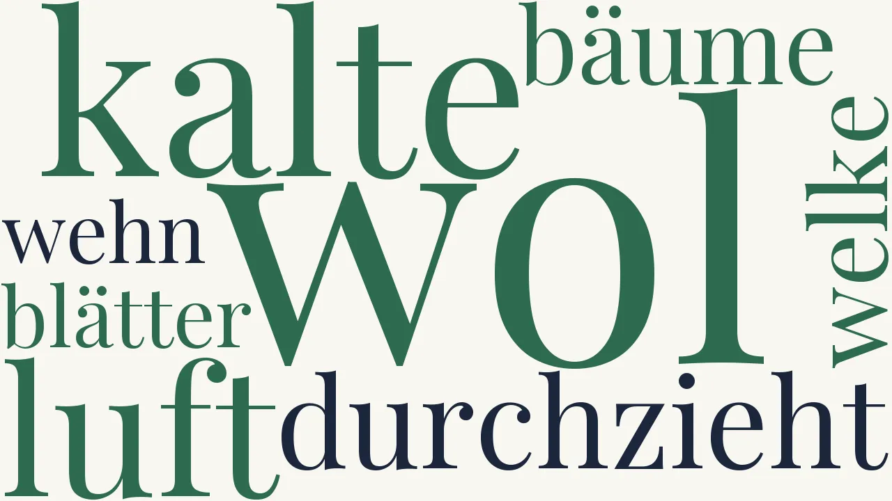 Wortwolke zu Im Herbste