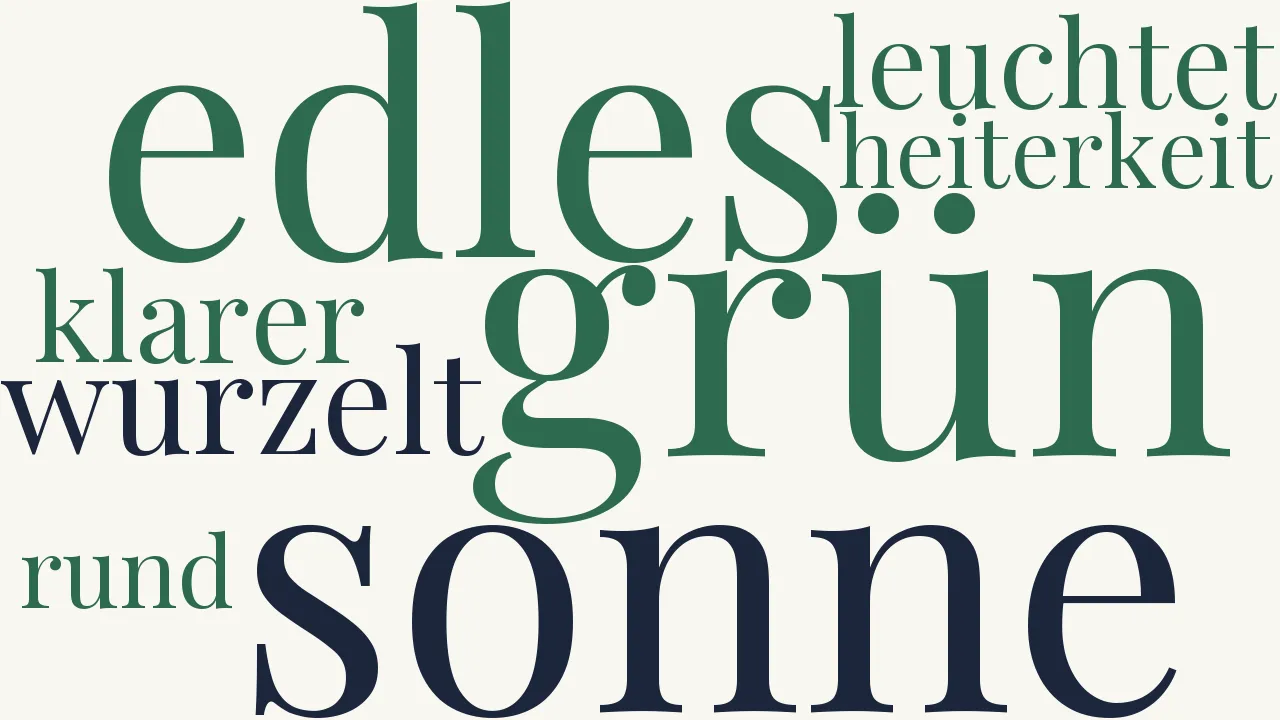 Wortwolke zu O edles Grün