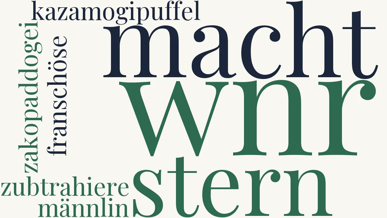 Wortwolke zu Ein Stern und sieben kazamogipuffel