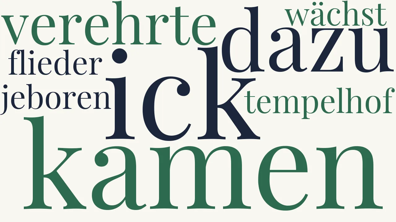 Wortwolke zu Ick bin in Tempelhof jeboren...
