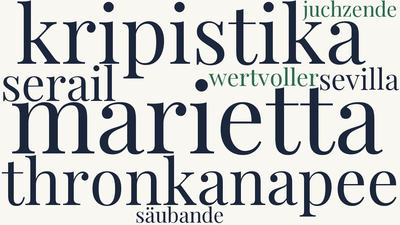 Wortwolke zu O Marietta-Kripistika