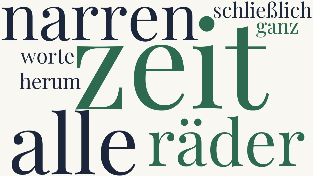 Wortwolke zu Sieben schizophrene Sonette