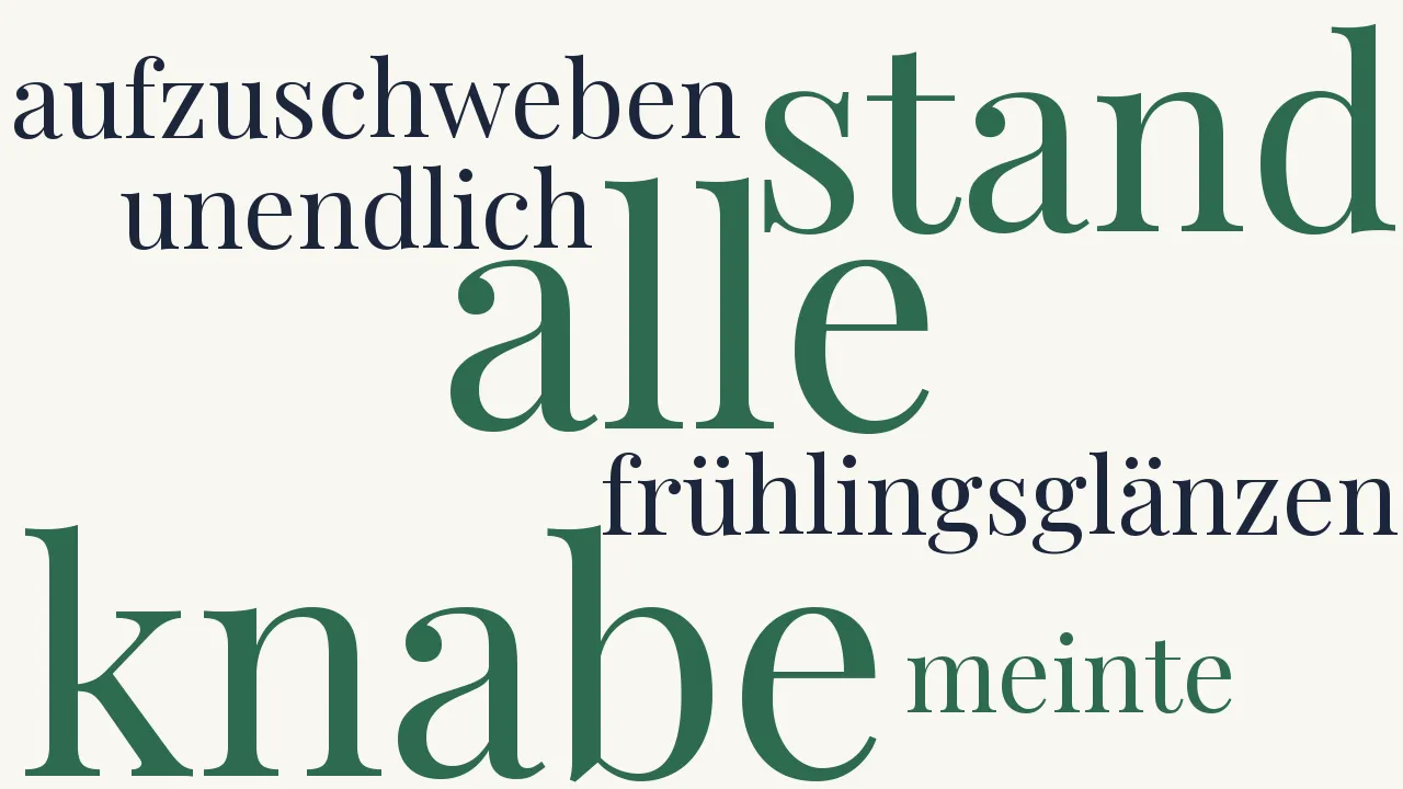 Wortwolke zu Ein Knabe stand ich