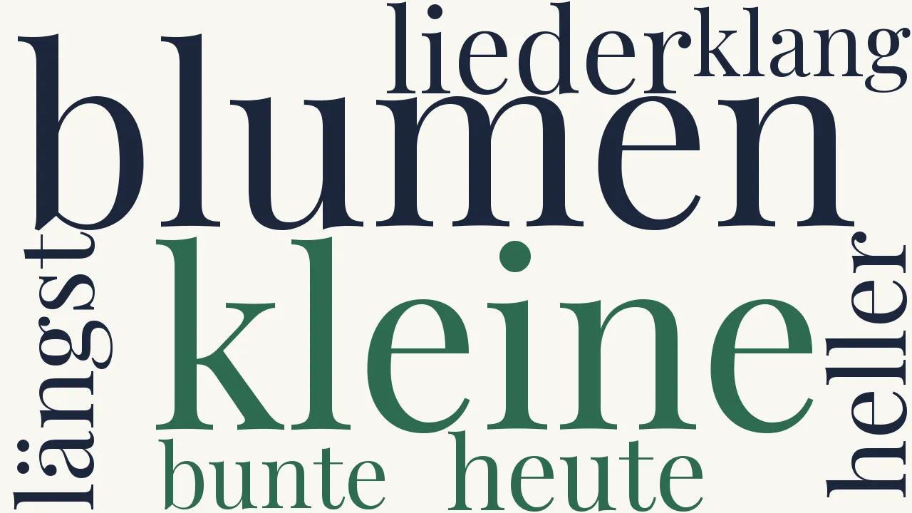 Wortwolke zu Kleine Blumen ...