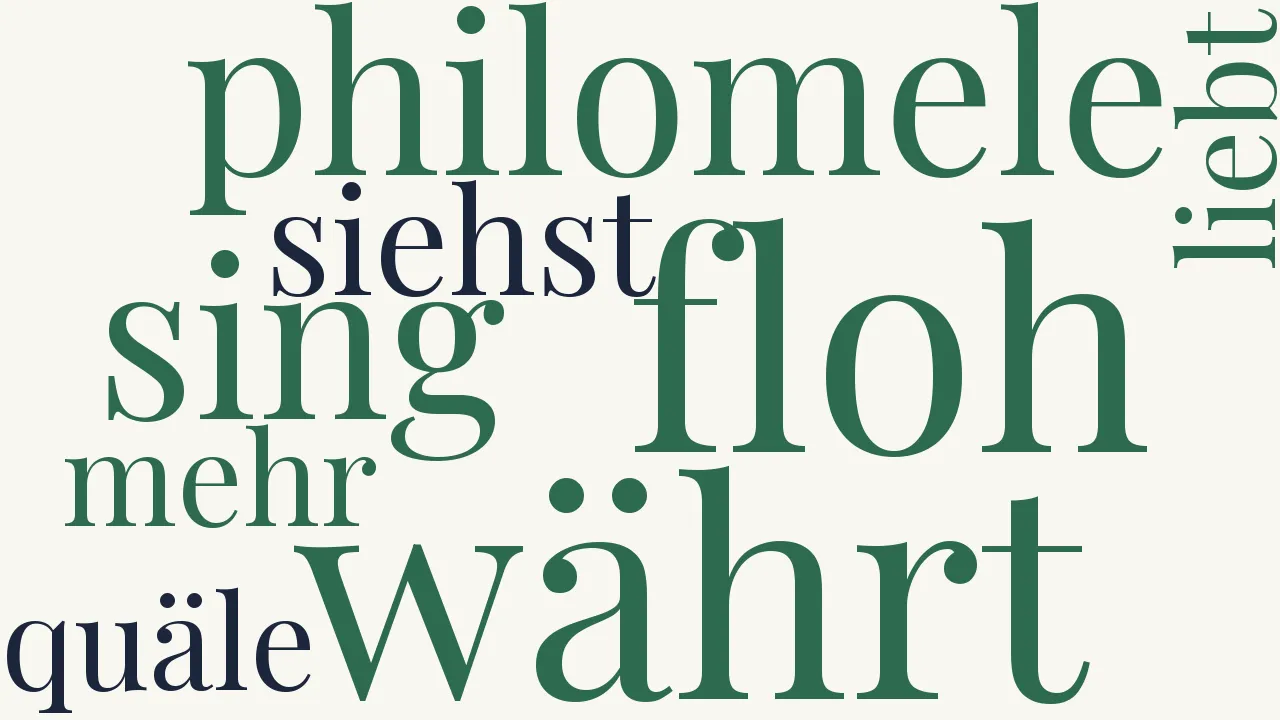 Wortwolke zu An die Nachtigall