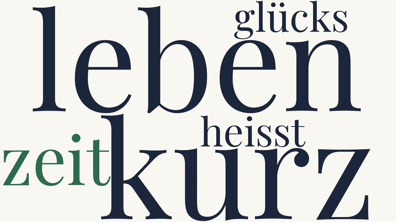 Wortwolke zu Das Leben ist kurz