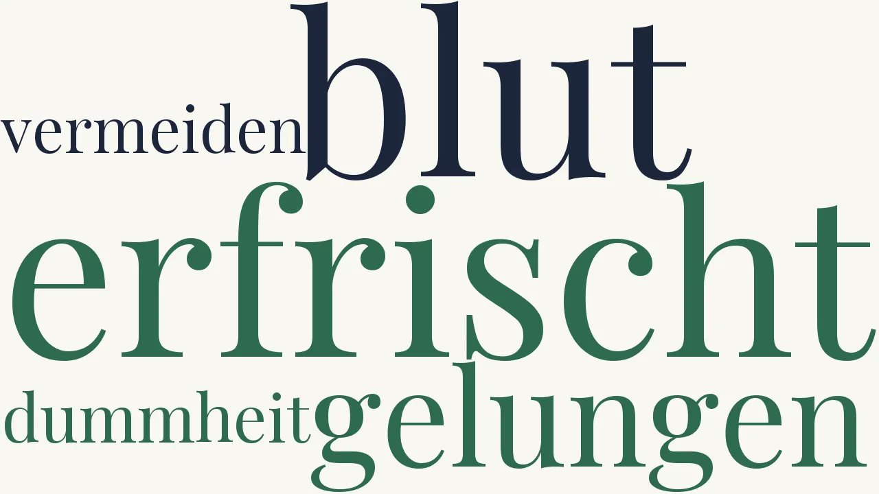 Wortwolke zu Nichts erfrischt unser Blut so sehr
