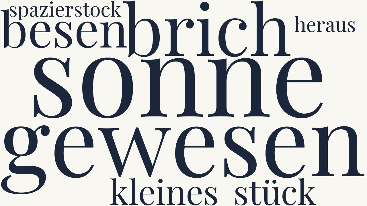 Wortwolke zu Bist du schon auf der Sonne gewesen?