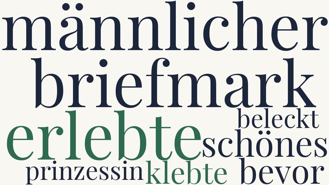 Wortwolke zu Die Briefmarke