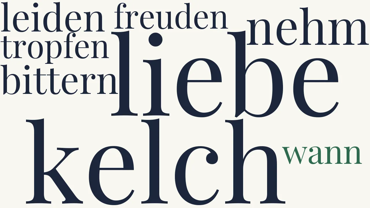 Wortwolke zu An die Liebe