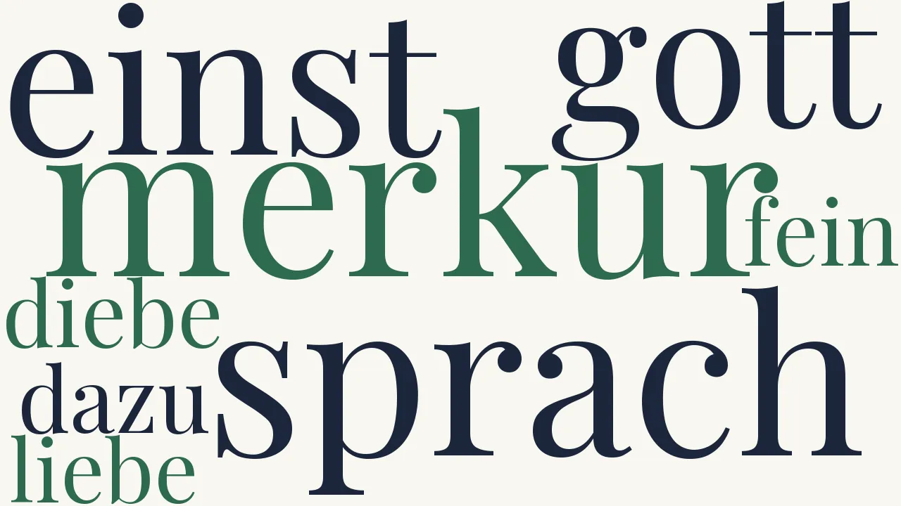 Wortwolke zu Merkur und Amor