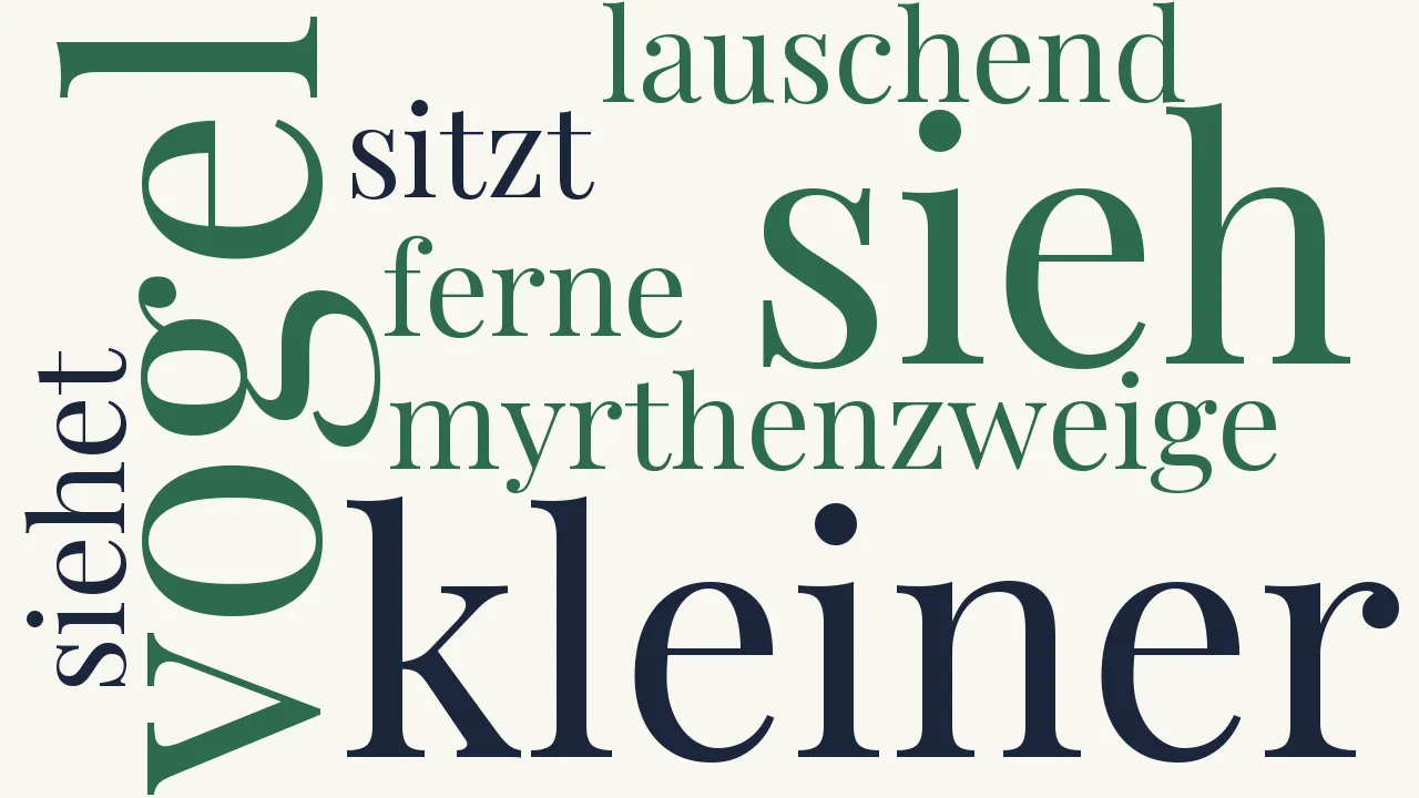 Wortwolke zu Amor ein Vogel