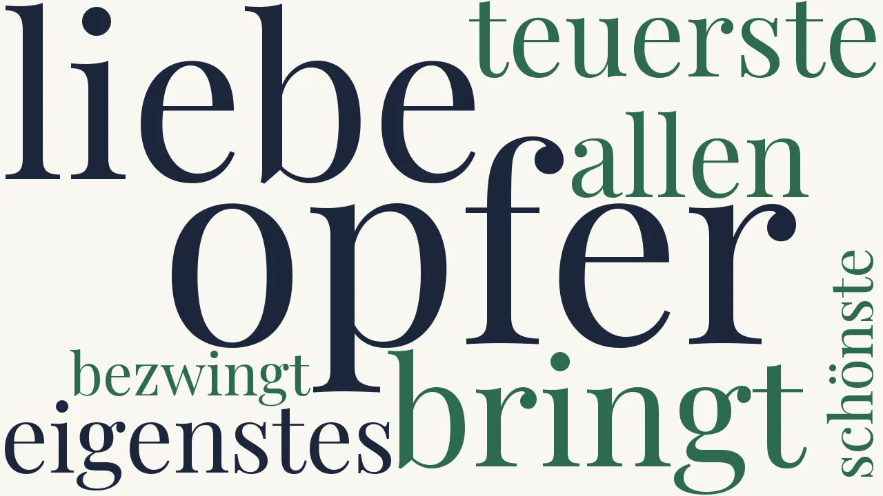 Wortwolke zu Das Opfer, das die Liebe bringt