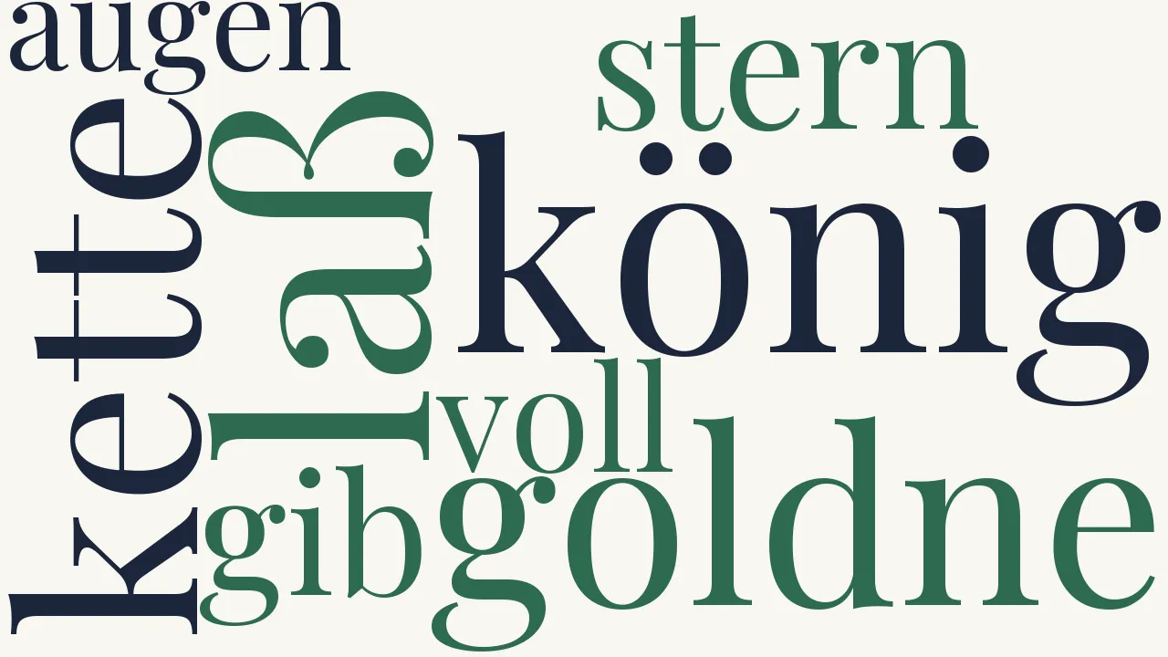 Wortwolke zu Der Sänger