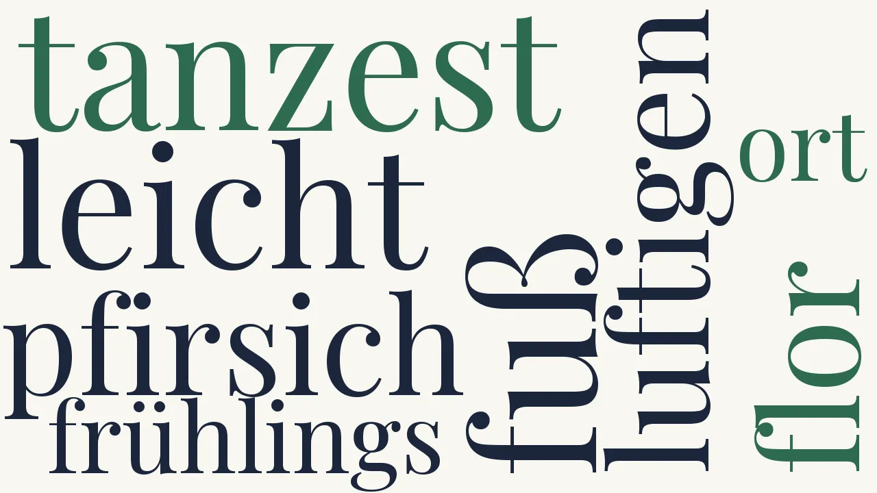 Wortwolke zu Du tanzest leicht