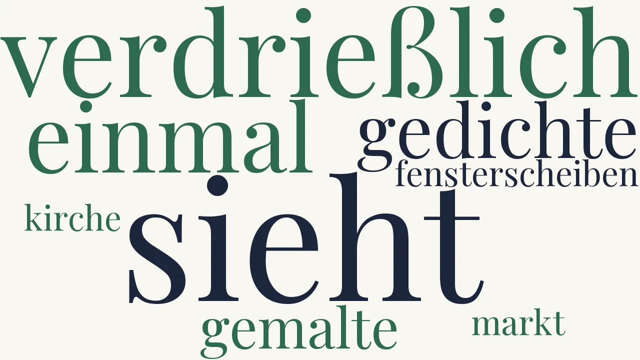Wortwolke zu Gedichte sind gemalte Fensterscheiben